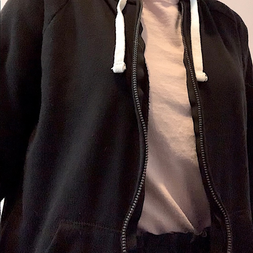 Black Jacket w/White Strings and Thumb Holes